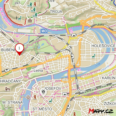address on the map of Prague